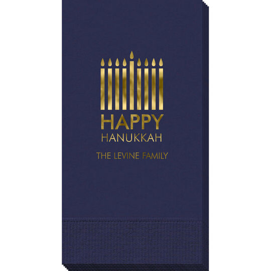 Modern Menorah Hanukah Guest Towels